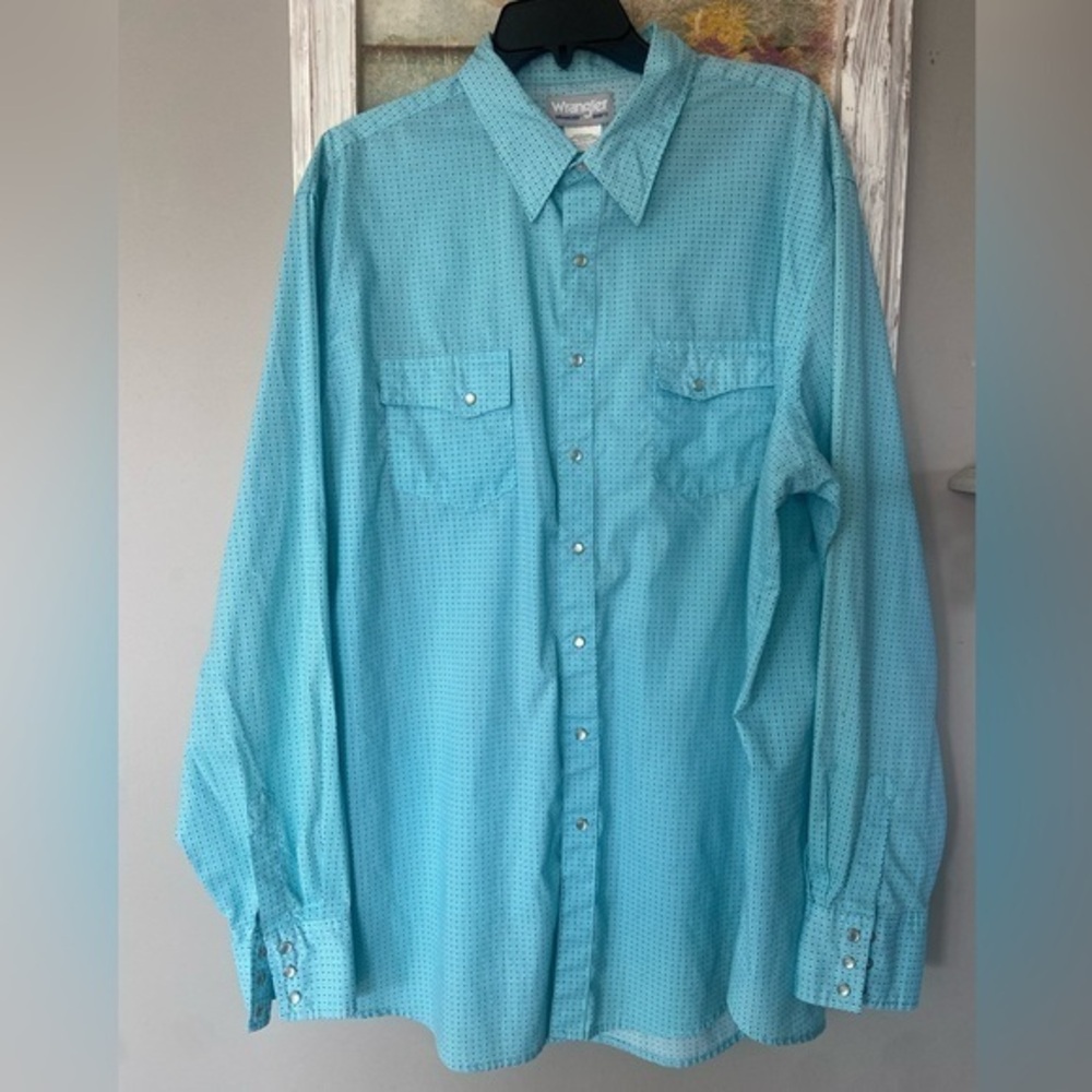 Men’s Wrangler Wrancher Western Pearl Snap 2XL Cotton Blend NICE